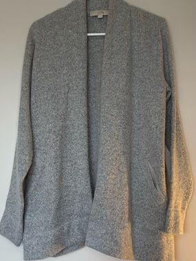 LOFT Gray Open-Front Cardigan Sweater